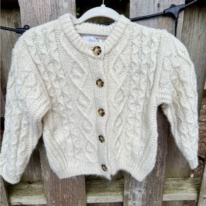 Zara Kids Cream Cable Knit Sweater